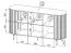 Kommode Annelin 11 mit 6 Fächern, 81 x 150 x 40 cm, in Schwarz, Soft Close System, 1 Glastür, optionale LED-Beleuchtung am Glaseinlegeboden verfügbar