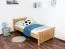 Kinderbett 90 x 200 cm | Massivholz: Buche | Natur Lackiert Abbildung