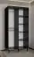 Schiebetürenschrank mit einer Spiegeltür Jotunheimen 110, Farbe: Schwarz - Abmessungen: 208 x 100,5 x 62 cm (H x B x T)