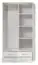 Schiebetürenschrank / Kleiderschrank Sidonia 10, Farbe: Eiche weiß - Abmessungen: 203 x 118 x 61 cm (H x B x T)