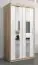 Schiebetürenschrank / Kleiderschrank Polos 01 mit Spiegel, Farbe: Eiche Sonoma / Weiß matt - Abmessungen: 200 x 100 x 62 cm (H x B x T)