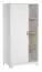 89 cm breiter Kleiderschrank mit 1 Tür | 2 Kleiderstangen | Farbe: Weiß Abbildung