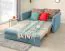 2er Sofa ausziehbar Zoersel 02, Farbe: Blau - Abmessungen: 91 x 146 x 95 cm (H x B x T)