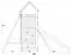 Spielturm S15 inkl. Wellenrutsche, Doppelschaukel-Anbau, Balkon, Sandkasten, Kletterwand und Holzleiter - Abmessungen: 430 x 380 cm (B x T)