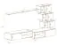 Stylische Wohnwand Volleberg 55, Farbe: Weiß / Grau - Abmessungen: 150 x 250 x 40 cm (H x B x T), mit genügend Stauraum