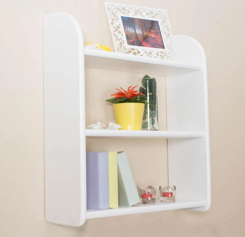 Küchenregal Hängeregal Küchen-Wandregal - 60 cm breit, Kiefer Massivholz, Farbe: Weiß Abbildung