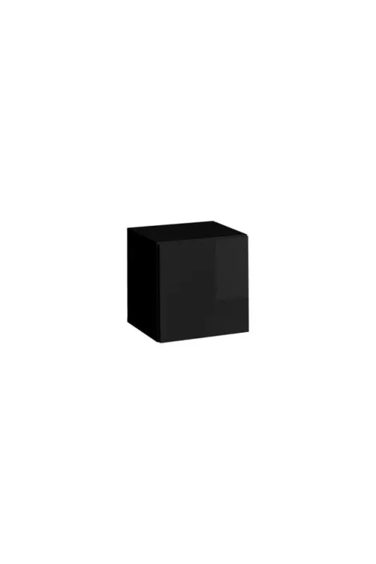 Quadratischer Hängeschrank Trengereid 08, Farbe: Schwarz - Abmessungen: 35 x 35 x 32 cm (H x B x T), mit Push-to-open Funktion