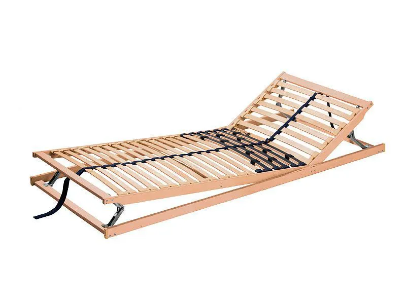 Rahmenlattenrost für Einzelbett, Liegefläche 100 x 200 cm, Holzlattenrost, mit verstellbarer Kopf- und Fußstütze