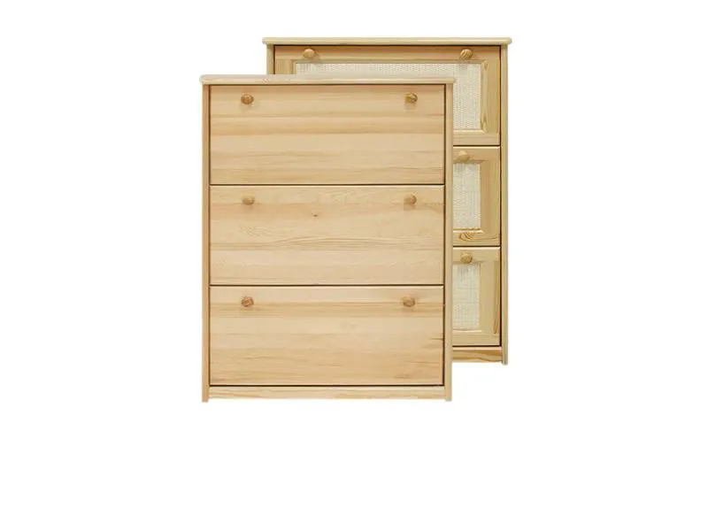 Schuhkipper Kiefer Holz massiv, Farbe: Natur 115x72x29 cm, Schuhschrank Schuhkommode Abbildung