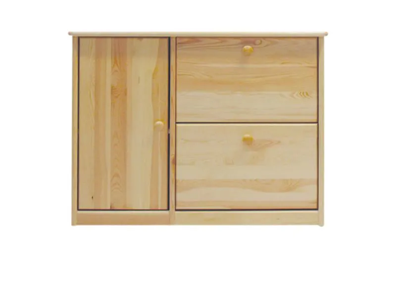 Massivholz-Schuhschrank, Farbe: Natur 80x90x29 cm Abbildung