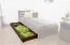 Schublade für Bett - Kiefer Vollholz massiv Nussfarben 003- Abmessung 18,50 x 198 x 54 cm (H x B x T)