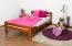 Einzelbett/ Gästebett "Easy Premium Line" K4, 120 x 200 cm Buche Vollholz massiv kirschrot lackiert