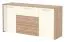 Schlafzimmer - Set F Gataivai, 4-teilig, Farbe: Beige Hochglanz / Walnuss