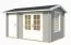 Gartenhaus G170 Lichtgrau inkl. Fußboden - 44 mm Blockbohlenhaus, Grundfläche: 9,40 m², Satteldach