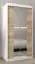 Schiebetürenschrank / Kleiderschrank Bisaurin 1B mit Spiegel, Farbe: Weiß matt / Eiche Sonoma - Abmessungen: 200 x 100 x 62 cm ( H x B x T)
