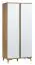 Drehtürenschrank / Kleiderschrank Chromis 01, Farbe: Eiche / Weiß Glanz - Abmessungen: 192 x 85 x 52 cm (H x B x T)