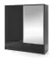 Spiegelschrank mit zwei Schubladen und sechs Fächern Anfield 11, Farbe: Schwarz Hochglanz - Abmessungen: 214 x 204 x 62 cm (H x B x T)