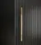 Stylischer Schiebetürenschrank mit einer Spiegeltür Jotunheimen 148, Farbe: Schwarz - Abmessungen: 208 x 120,5 x 62 cm (H x B x T)