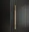Schiebetürenschrank mit einer Spiegeltür Jotunheimen 154, Farbe: Schwarz - Abmessungen: 208 x 200,5 x 62 cm (H x B x T)