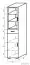 Vitrine Ciomas 30, Farbe: Sonoma Eiche / Grau - Abmessungen: 190 x 40 x 40 cm (H x B x T)