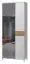 Drehtürenschrank / Kleiderschrank Faleasiu 01, Farbe: Weiß / Walnuss - Abmessungen: 192 x 76 x 35 cm (H x B x T)