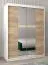 Schiebetürenschrank / Kleiderschrank Bisaurin 3B mit Spiegel, Farbe: Weiß matt / Eiche Sonoma - Abmessungen: 200 x 150 x 62 cm ( H x B x T)