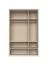 Dreitüriger Kleiderschrank mit Rahmen Neiafu 32, Farbe: Kaschmir, zwei Kleiderstangen, Soft-Close-Funktion, Maße: 226 x 142 x 60 cm, verstellbare Füße
