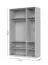 Dreitüriger Kleiderschrank mit zwei Kleiderstangen Neiafu 04, Farbe: Kaschmir, Soft-Close-Funktion, verstellbare Füße, Maße: 224 x 137 x 56 cm