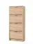 Schuhschrank Gradide 03, vier Kipptüren, Farbe: Eiche Sonoma, effektiv und funktional, ABS-Kanten, acht Fächer, Maße: 155,5 x 67 x 28 cm, Griffe: Grau