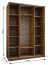 Kleiderschrank / Schiebetürenschrank | 2 Kleiderstangen | 245,5 x 180 x 64 cm | Farbe: Schwarz | 2 Schiebetüren | Spiegel | Soft-Close | 11 Fächer