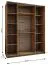 Kleiderschrank / Schiebetürenschrank | 11 Fächer | 2 Schiebetüren | 245,5 x 190 x 64 cm | Spiegel | Soft-Close | 2 Kleiderstangen | Farbe: Kaschmir