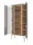 Vitrine | Weiß matt | 91 x 47 x 179 cm | Palauli 02 | Glasschrank | Soft Close System | LED-Beleuchtung | Türen aus Parsolglas | Metallbeine und -griffe in Gold