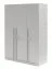 3-türiger Kleiderschrank | Farbe: Platingrau |mit 2 Schubladen | 1 Kleiderstange | 150 x 61 x 210 cm | 6 Einlegeböden | ABS-Kanten | Edegem 02