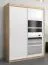 Schiebetürenschrank / Kleiderschrank Aizkorri 03A mit Spiegel, Farbe: Eiche Sonoma / Weiß matt - Abmessungen: 200 x 150 x 62 cm (H x B x T)
