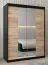150 cm breiter Kleiderschrank mit 2 Türen | 5 Fächer | Farbe: Schwarz Abbildung