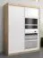 150 cm breiter Schiebetürenschrank mit 2 Türen | 5 Fächer | 2 Kleiderstangen | Farbe: Sonoma Eiche / Weiß Abbildung