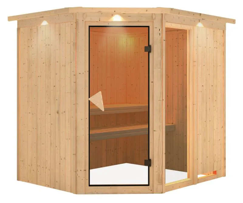 Sauna Francesca 04, 68 mm Wandstärke - 210 x 184 x 202 cm (B x T x H)