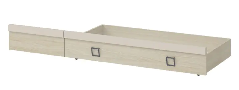 Schublade für Bett Benjamin, Farbe: Esche / Creme - Abmessungen: 27 x 74 x 138 cm (H x B x L)