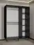 Schiebetürenschrank mit einer Spiegeltür Jotunheimen 90, Farbe: Schwarz - Abmessungen: 208 x 150,5 x 62 cm (H x B x T)
