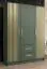 Außergewöhnlicher Kleiderschrank mit 10 Fächern Similaun 69, Farbe: Grün - Abmessungen: 202 x 153 x 40 cm (H x B x T), mit zwei Schubladen und einer Kleiderstange