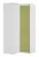 Kinderzimmer - Drehtürenschrank / Eckkleiderschrank Koa 04, Farbe: Weiß / Grün - Abmessungen: 203 x 98 x 98 cm (H x B x T)