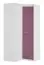 Kinderzimmer - Drehtürenschrank / Eckkleiderschrank Koa 04, Farbe: Weiß / Violett - Abmessungen: 203 x 98 x 98 cm (H x B x T)