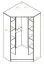 Eckkleiderschrank mit viel Stauraum Valbom 08, Farbe: Eiche Riviera / Weiß / Grafit - Abmessungen: 188 x 92 x 92 cm (H x B x T), mit 2 Kleiderstangen und 10 Fächern