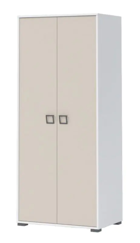 84 cm breiter Kleiderschrank mit 2 Türen | Farbe: Weiß Abbildung