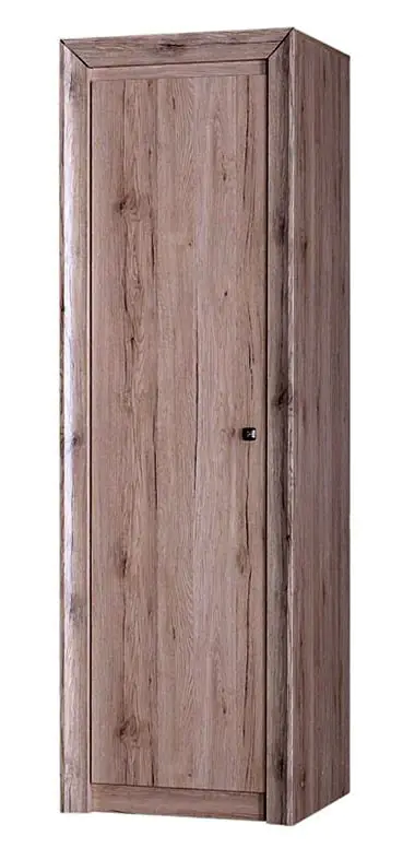 60 cm breiter Kleiderschrank mit 1 Tür | Kleiderstange | Farbe: Braun Abbildung