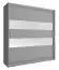 Eleganter Schwebetürenschrank mit zwei Spiegelstreifen Warbreck 40, Farbe: Grau - Abmessungen: 214 x 200 x 62 cm (H x B x T)