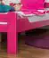 Einzelbett/ Gästebett "Easy Premium Line" K4, 120 x 200 cm Buche Vollholz massiv rosa lackiert