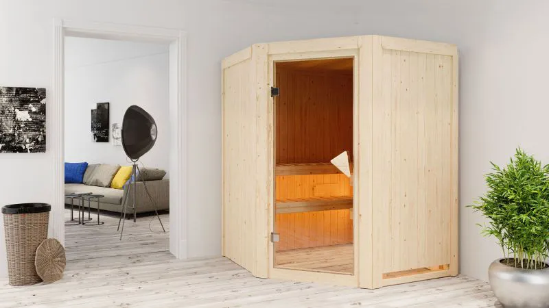 Sauna "Eetu" SET mit Ofen 9 kW - 151 x 151 x 198 cm (B x T x H)