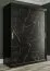 Moderner Kleiderschrank mit genügend Stauraum Ätna 33, Farbe: Schwarz matt / Schwarzer Marmor - Abmessungen: 200 x 150 x 62 cm (H x B x T), mit fünf Fächern und zwei Kleiderstangen
