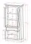 Breite Vitrine Gimone 02, aus finnischer Kiefer, Grau, eine Schublade, Maße: 200 x 95 x 41 cm, zwei Glastüren, fünf Fächer, Soft-Close-Funktion